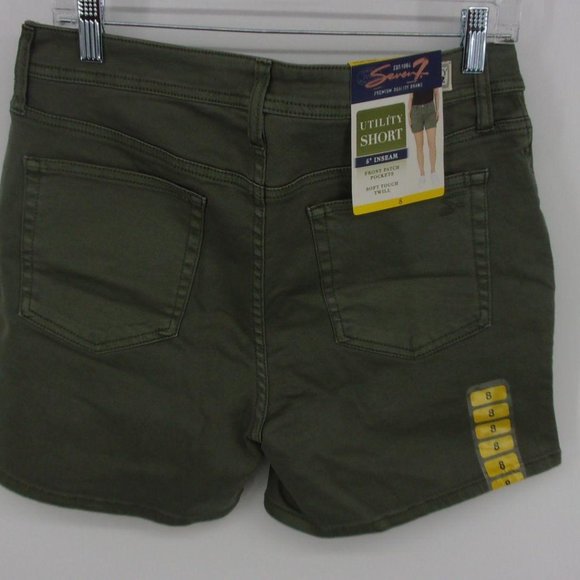 Seven7 Pants - Seven Womens Green Utility Shorts 8